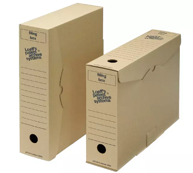 Een Archiefdoos Loeff's Filing Box 3003 folio 345x250x80mm karton koop je bij Van Leeuwen Boeken- en kantoorartikelen