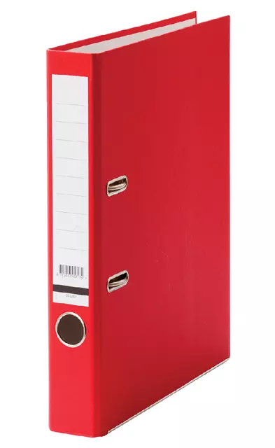 Een Ordner Qbasic A4 50mm karton rood koop je bij Van Leeuwen Boeken- en kantoorartikelen