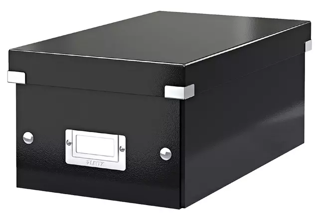 Een Dvd Box Leitz WOW Click & Store 206x147x352mm zwart koop je bij Kantoorvakhandel van der Heijde