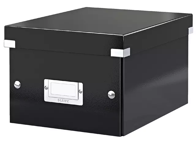 Een Opbergbox Leitz WOW Click & Store 200x148x250mm zwart koop je bij Van Leeuwen Boeken- en kantoorartikelen