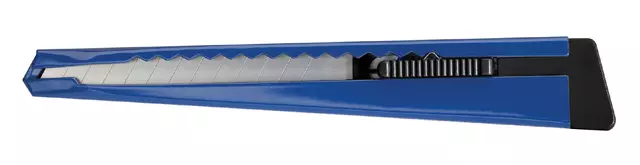 Een Snijmes Westcott office 9mm met schuifsluiting en metalen houder blauw koop je bij KantoorProfi België BV