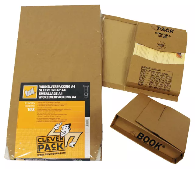 Een Wikkelverpakking CleverPack ringband zelfklevend bruin pak à 25 stuks koop je bij EconOffice
