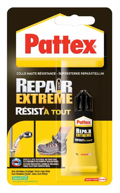 Een Alleslijm Pattex Repair Extreme tube 8gram op blister koop je bij KantoorProfi België BV