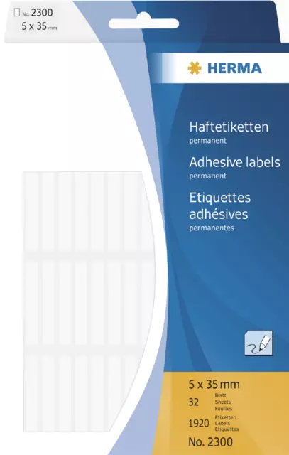 Buy your Etiket HERMA 2300 5x35mm wit 1920 stuks at QuickOffice BV