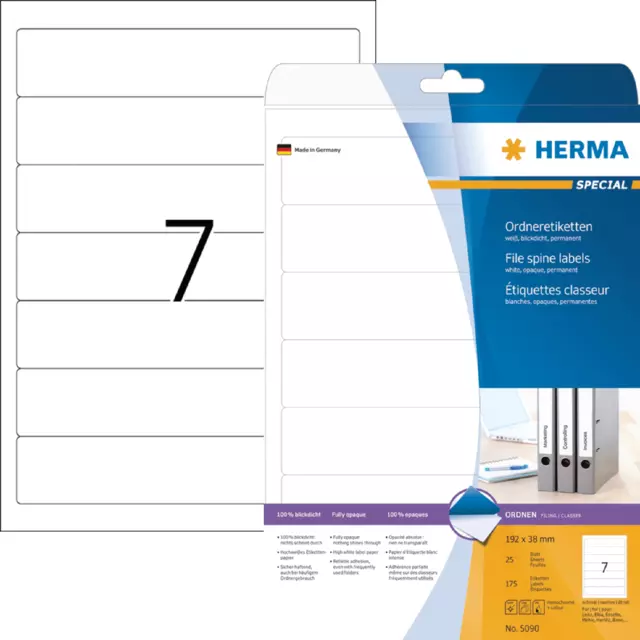 Buy your Rugetiket HERMA 5090 smal 38x192mm zelfklevend wit at QuickOffice BV