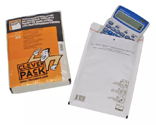 Een Envelop CleverPack luchtkussen nr14 180x265mm wit pak à 10 stuks koop je bij Goedkope Kantoorbenodigdheden