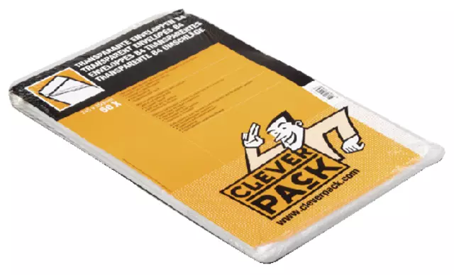 Een Envelop CleverPack akte B4 245x350mm zelfklevend transparant pak à 50 stuks koop je bij EconOffice