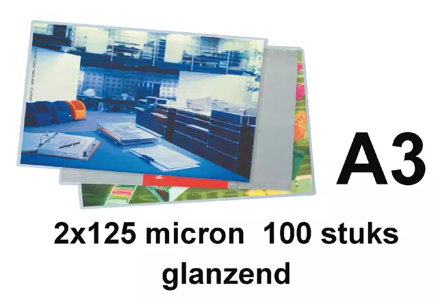 Een Lamineerhoes Quantore A3 2x125micron 100stuks koop je bij Van Leeuwen Boeken- en kantoorartikelen