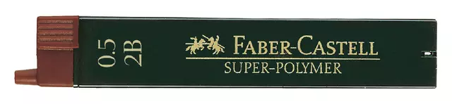 Een Potloodstift Faber-Castell 2B 0.5mm super-polymer koker à 12 stuks koop je bij Van Leeuwen Boeken- en kantoorartikelen