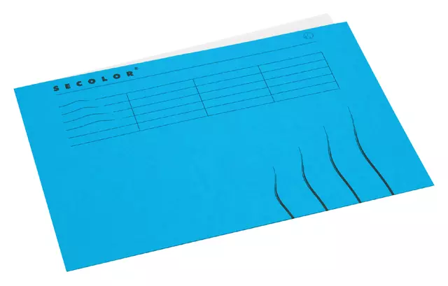 Een Vouwmap Secolor A4 gelijk 225gr blauw koop je bij Van Leeuwen Boeken- en kantoorartikelen