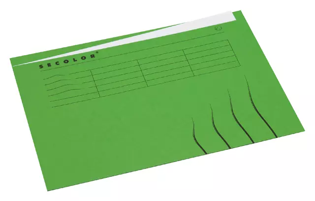 Een Vouwmap Secolor A4 ongelijk 225gr groen koop je bij Van Leeuwen Boeken- en kantoorartikelen