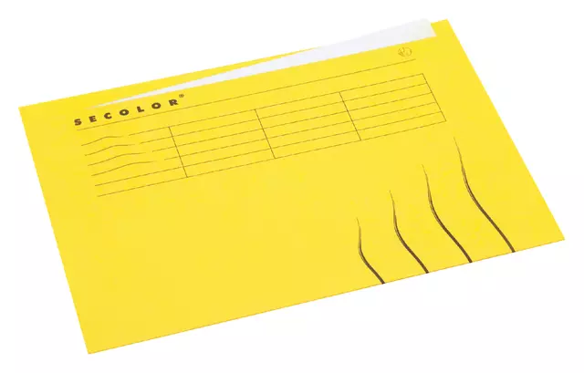 Een Vouwmap Secolor A4 ongelijk 225gr geel koop je bij Van Leeuwen Boeken- en kantoorartikelen
