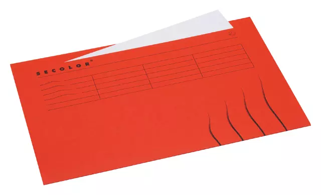 Een Vouwmap Secolor Folio ongelijk 225gr rood koop je bij Van Leeuwen Boeken- en kantoorartikelen