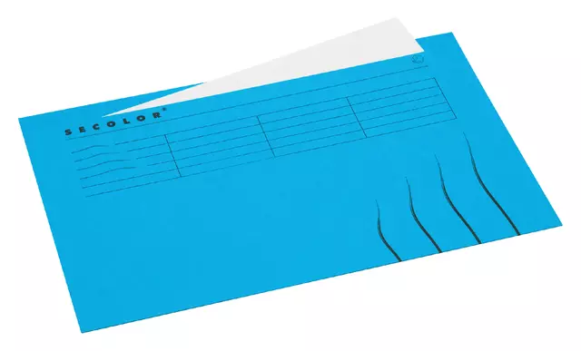 Een Vouwmap Secolor Folio ongelijk 225gr blauw koop je bij KantoorProfi België BV