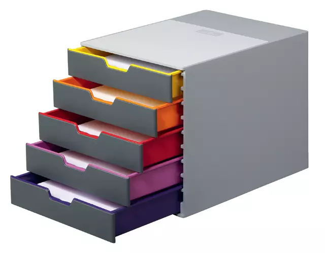 Een Ladenbox Durable Varicolor 5 laden grijs koop je bij Kantoorvakhandel van der Heijde