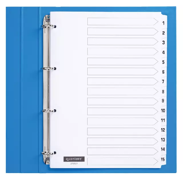 Een Tabbladen Quantore 4-gaats 1-15 genummerd wit karton koop je bij Van Leeuwen Boeken- en kantoorartikelen