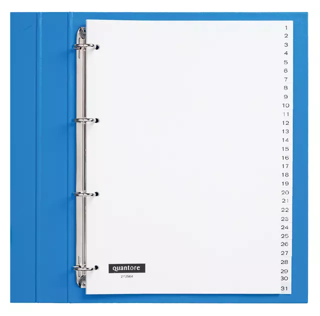 Een Tabbladen Quantore 4-gaats 1-31 genummerd wit PP koop je bij Van Leeuwen Boeken- en kantoorartikelen