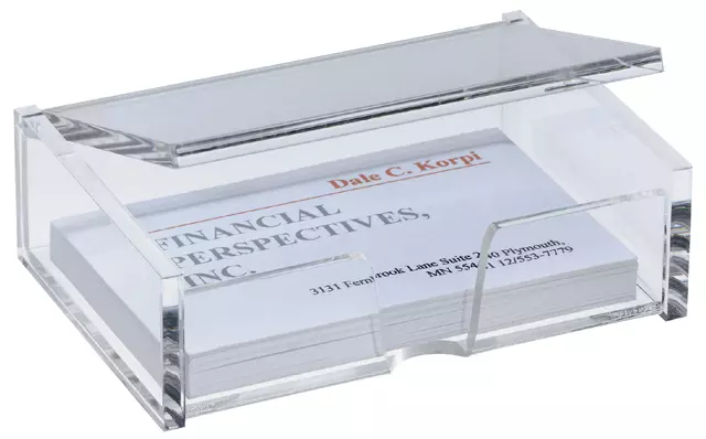Een Visitekaartbox Sigel VA112 voor 80 kaarten 90x58mm acryl glashelder koop je bij EconOffice