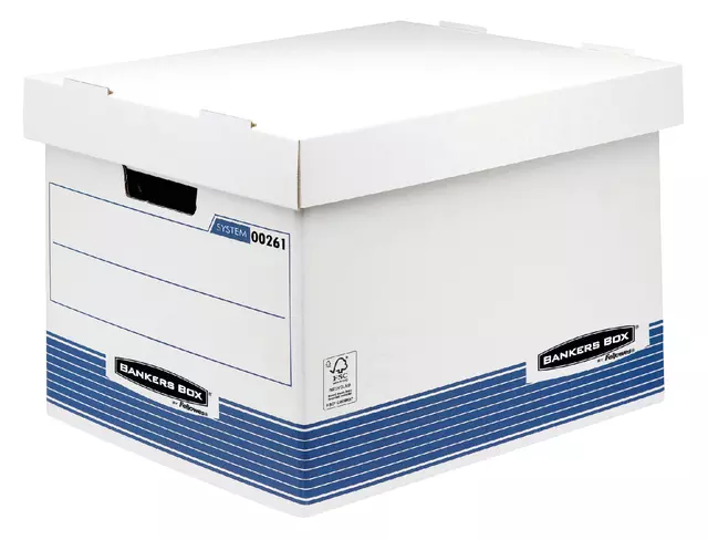 Een Archiefdoos Bankers Box System standaard wit blauw koop je bij MV Kantoortechniek B.V.