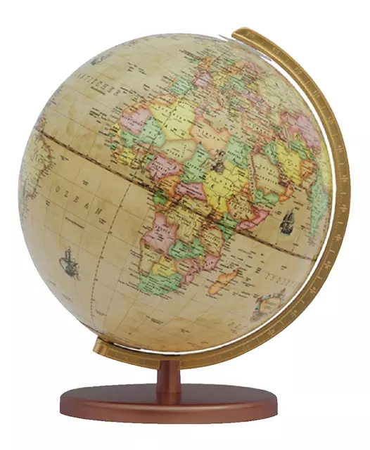 Een Globe Columbus Renaissance houten voet 30cm 603016/H koop je bij Van Leeuwen Boeken- en kantoorartikelen