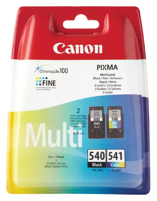 Een Inktcartridge Canon PG-540 + CL-541 zwart + kleur koop je bij Klik Office BV