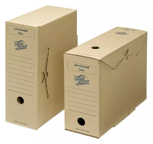 Een Archiefdoos Loeff's Universeel Box 3020 340x250x120mm koop je bij MV Kantoortechniek B.V.