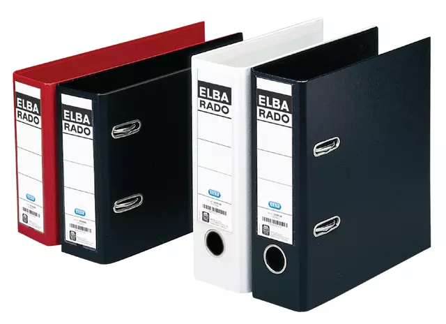 Een Ordner Elba Rado Plast A5 staand 75mm pvc zwart koop je bij EconOffice