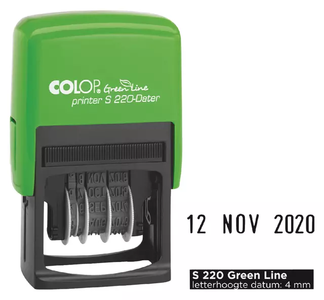 Een Datumstempel Colop S220 green line 4mm koop je bij Van Leeuwen Boeken- en kantoorartikelen