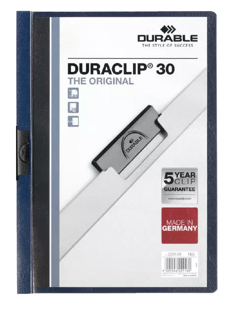 Een Klemmap Durable Duraclip A4 3mm 30 vellen nachtblauw koop je bij KantoorProfi België BV