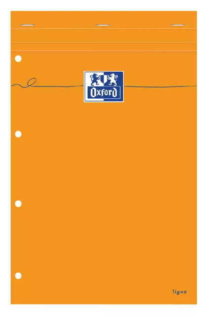 Een Cursusblok Oxford Orange Notepad A4+ lijn 4-gaats 160 pagina's 80gr oranje koop je bij EconOffice