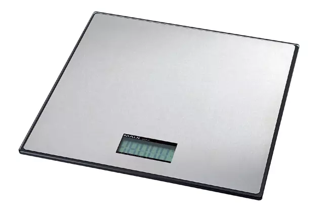 Een Pakketweger MAUL Global 50kg metalen plateau 32x32cm inclusief batterij zwart koop je bij EconOffice