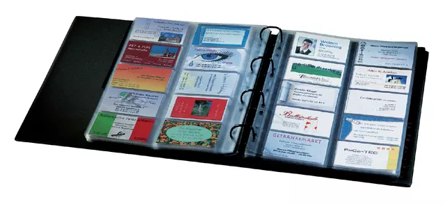 Een Visitekaartringband Sigel VZ301 voor 400 kaarten 90x58mm velvet zwart koop je bij EconOffice
