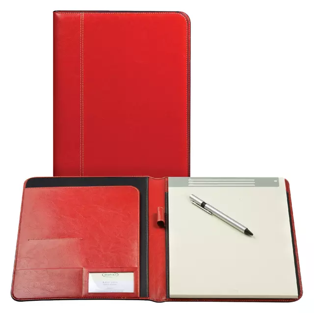 Een Schrijfmap Brepols Palermo A4 inclusief schrijfblok rood koop je bij EconOffice