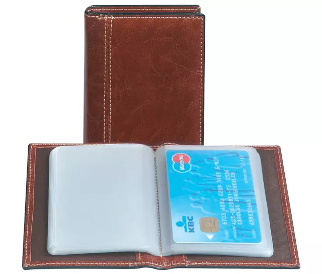 Een Creditkaart etui Palermo 40stuks bruin koop je bij EconOffice