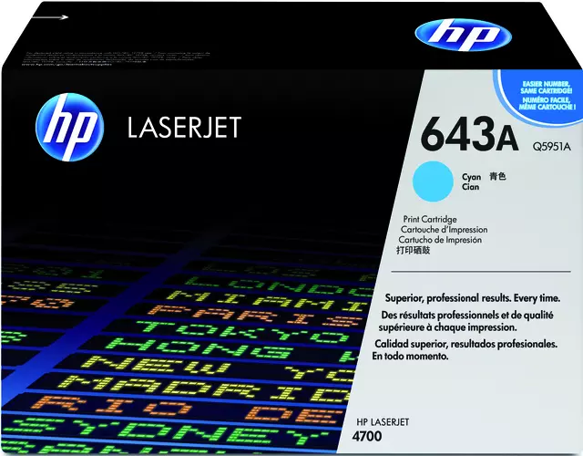 Een Tonercartridge HP Q5951A 643A blauw koop je bij Goedkope Kantoorbenodigdheden