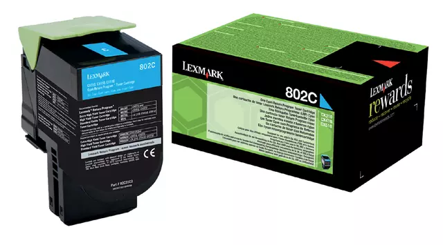 Een Tonercartridge Lexmark 80C20C0 prebate blauw koop je bij EconOffice