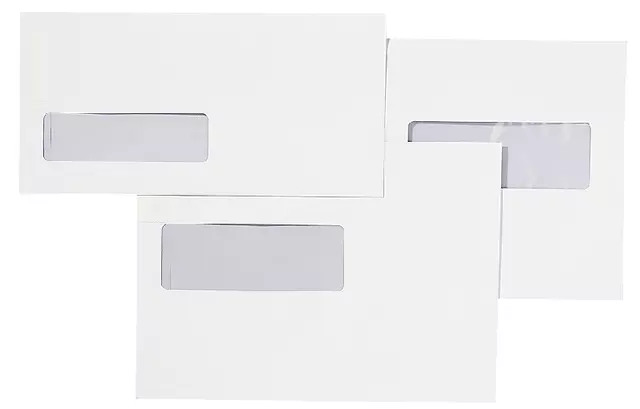 Een Envelop Quantore 110x220mm venster 3x10cm rechts zelfkl 25st koop je bij Goedkope Kantoorbenodigdheden