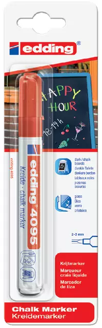 Een Krijtstift edding 4095 rond 2-3mm rood blister à 1 stuk koop je bij MV Kantoortechniek B.V.