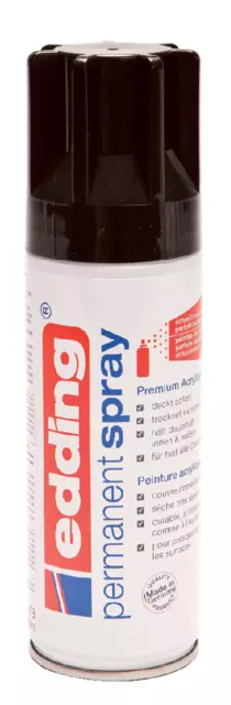 Buy your Verfspuitbus edding 5200 permanent spray glossy diepzwart at QuickOffice BV