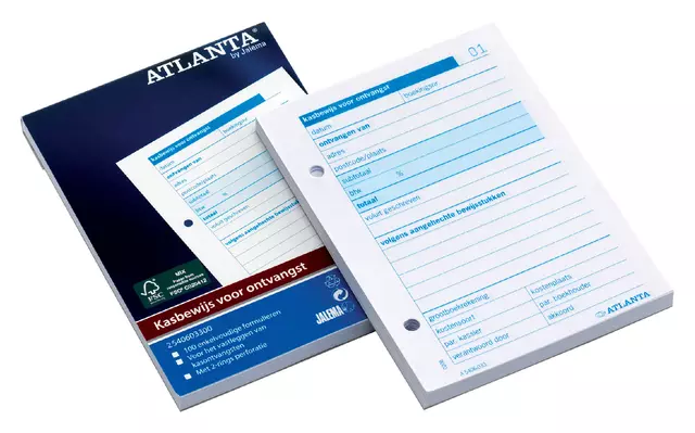 Een Kasbewijs Atlanta ontvangst A6 100vel koop je bij Van Leeuwen Boeken- en kantoorartikelen