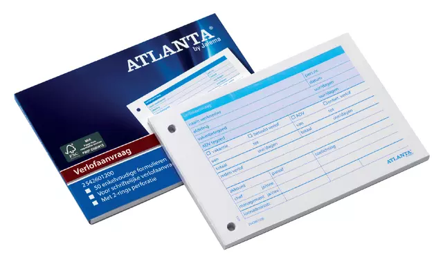 Een Verlofaanvraag Atlanta A6 105x148mm 50vel koop je bij EconOffice