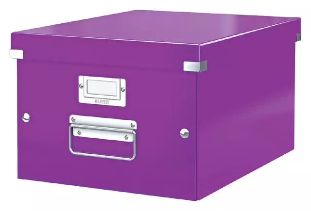 Een Opbergbox Leitz WOW Click & Store 281x200x370mm paars koop je bij Kantoorvakhandel van der Heijde