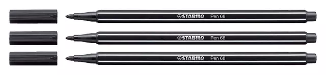 Een Viltstift STABILO Pen 68/46 medium zwart koop je bij Goedkope Kantoorbenodigdheden