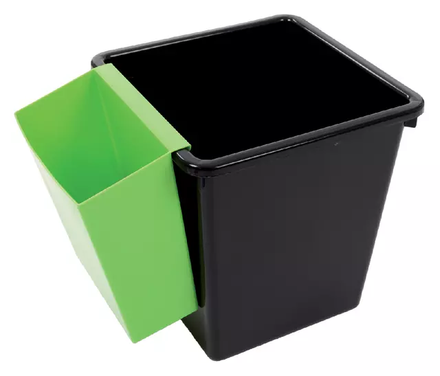 Een Inzetbak voor vierkante tapse papierbak groen koop je bij Van Leeuwen Boeken- en kantoorartikelen
