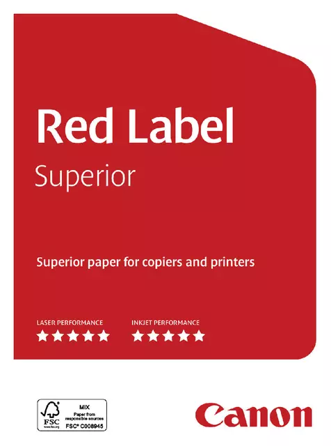 Een Kopieerpapier Canon Red Label Superior A4 80gr wit 500vel koop je bij Van Leeuwen Boeken- en kantoorartikelen
