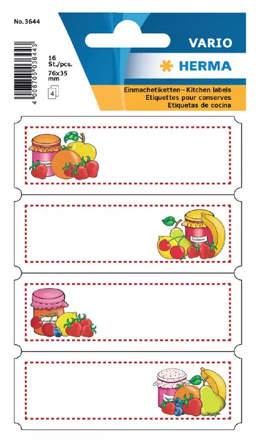 Een Etiket HERMA 3644 keuken vrucht assortiment koop je bij Van Leeuwen Boeken- en kantoorartikelen