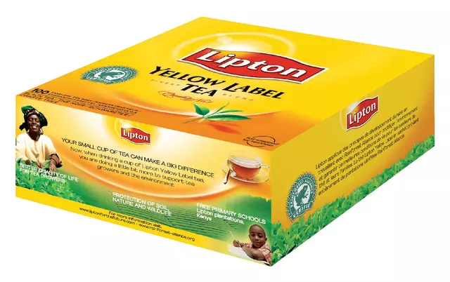 Een Thee Lipton yellow label zonder envelop 100x1.5gr koop je bij L&N Partners voor Partners B.V.