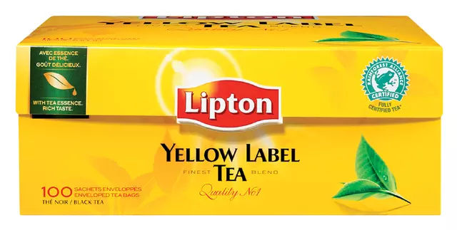 Een Thee Lipton yellow label met envelop 100x1.5gr koop je bij EconOffice