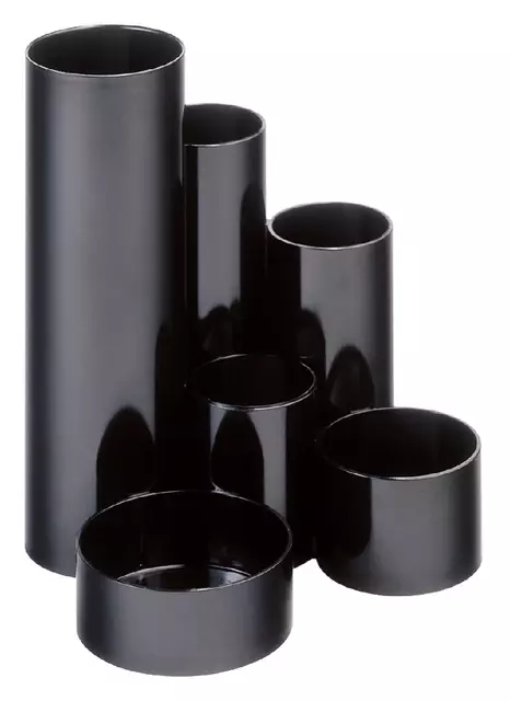 Een Pennenkoker MAUL Tubo zwart 6-vaks Ø15x12.5cm koop je bij Goedkope Kantoorbenodigdheden