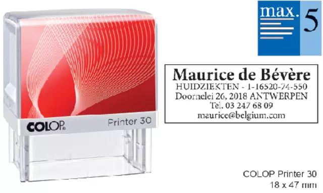 Een Tekststempel Colop Printer 30 personaliseerbaar 5regels 47x18mm koop je bij Ziffo Kantoorcentrum BV